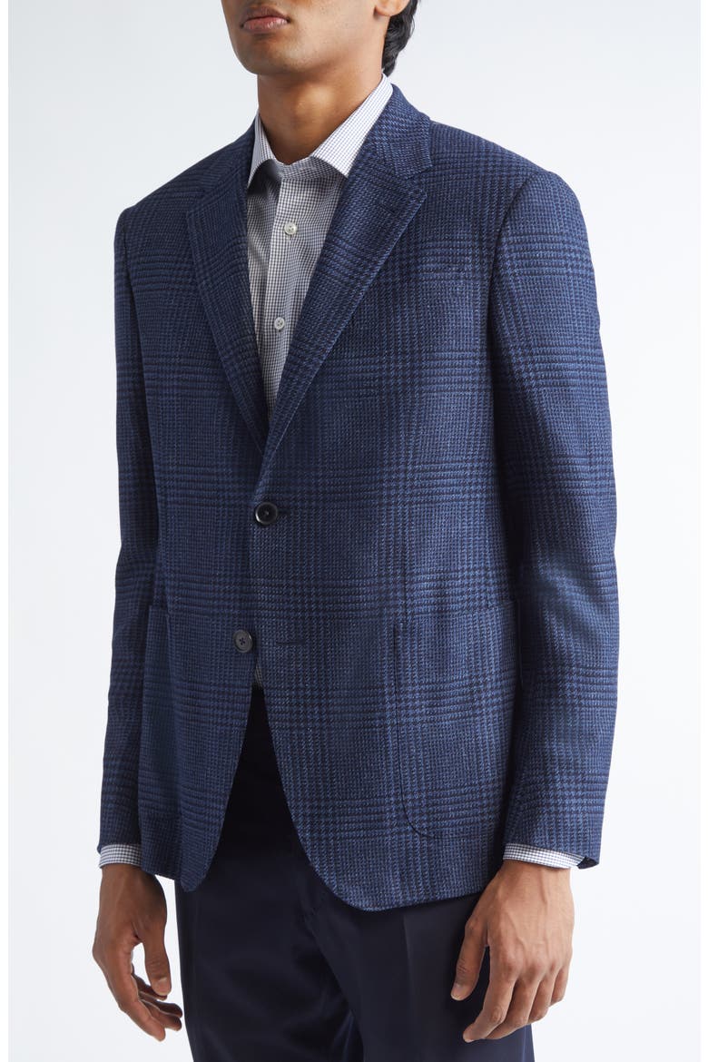 Trofeo Plaid Stretch Wool & Cashmere Sport Coat, Alternate, color, BLUE/DARK BLUE