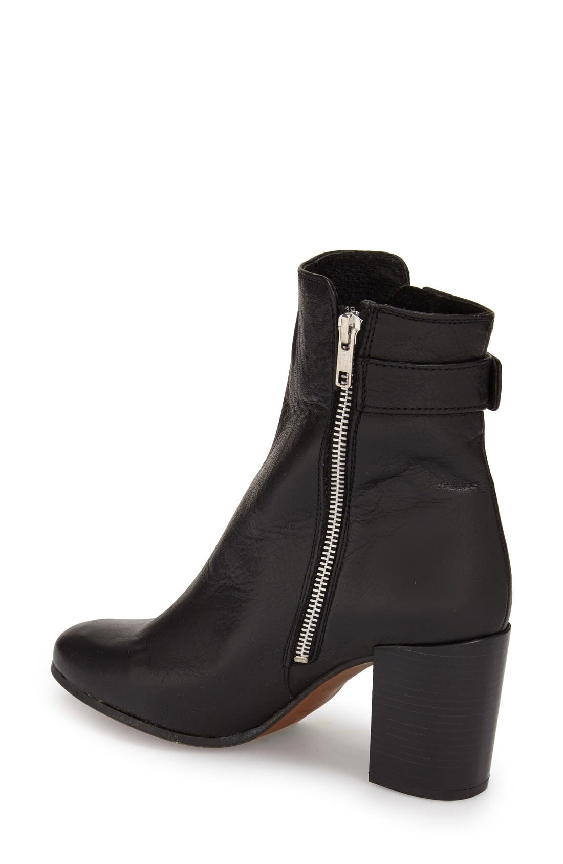 Topshop 'Mega Buckle' Bootie, Alternate, color, 
