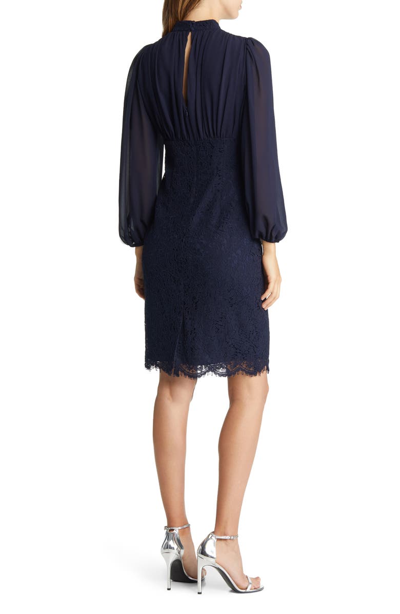 knee length dresses for ladies Vince Camuto Women's Lace Blouson-Sleeve Shift Dress  Postmoda