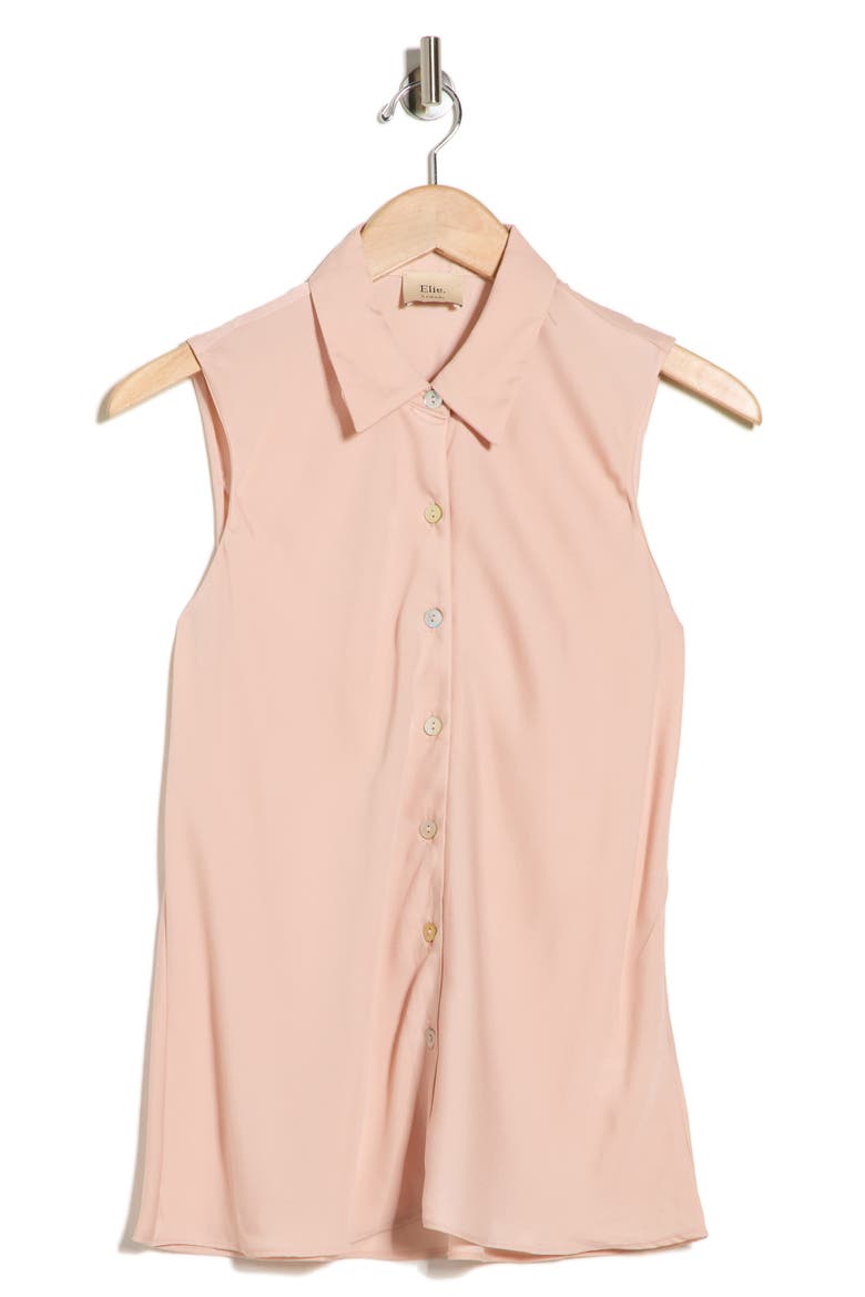 Sleeveless Button-Up Shirt, Alternate, color, BLUSH
