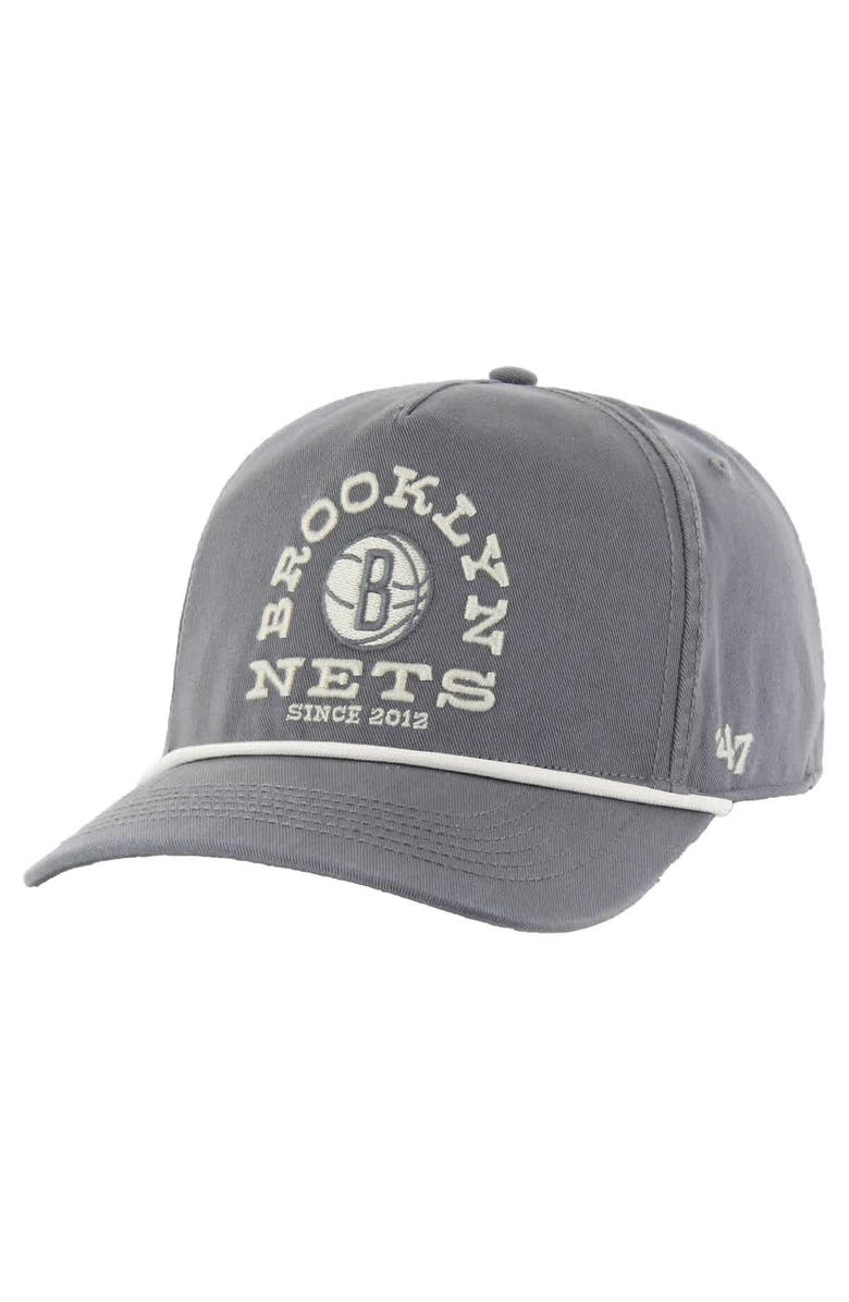 '47 Men's '47 Charcoal Brooklyn Nets Canyon Ranchero Hitch Adjustable Hat, Main, color, Charcoal