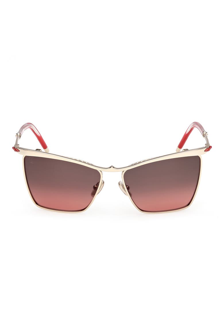 56mm Square Sunglasses, Main, color, GOLD / ZEISS SMOKE MIRROR RED