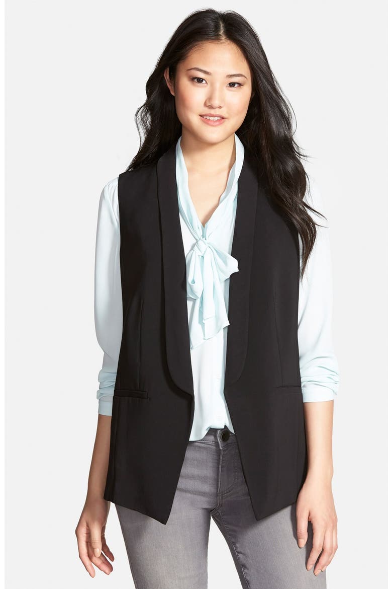 Shawl Collar Vest, Main, color, BLACK