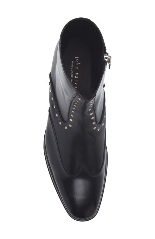 John Varvatos Ludlow Stud Wingtip Zip Boot In Black