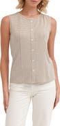 CYRUS <p>Picot Trim Sleeveless Houndstooth Top</p>