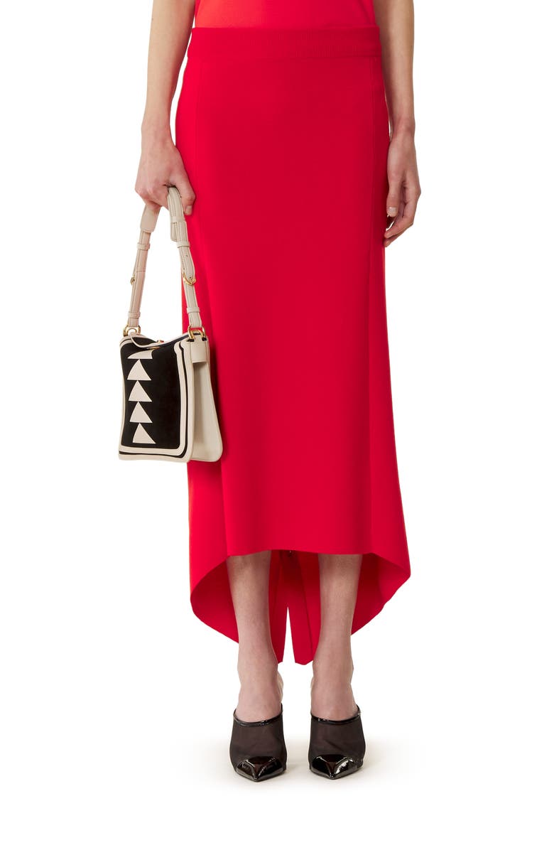 Lanvin Buttoned Long Skirt In Merino Wool, Main, color, Red