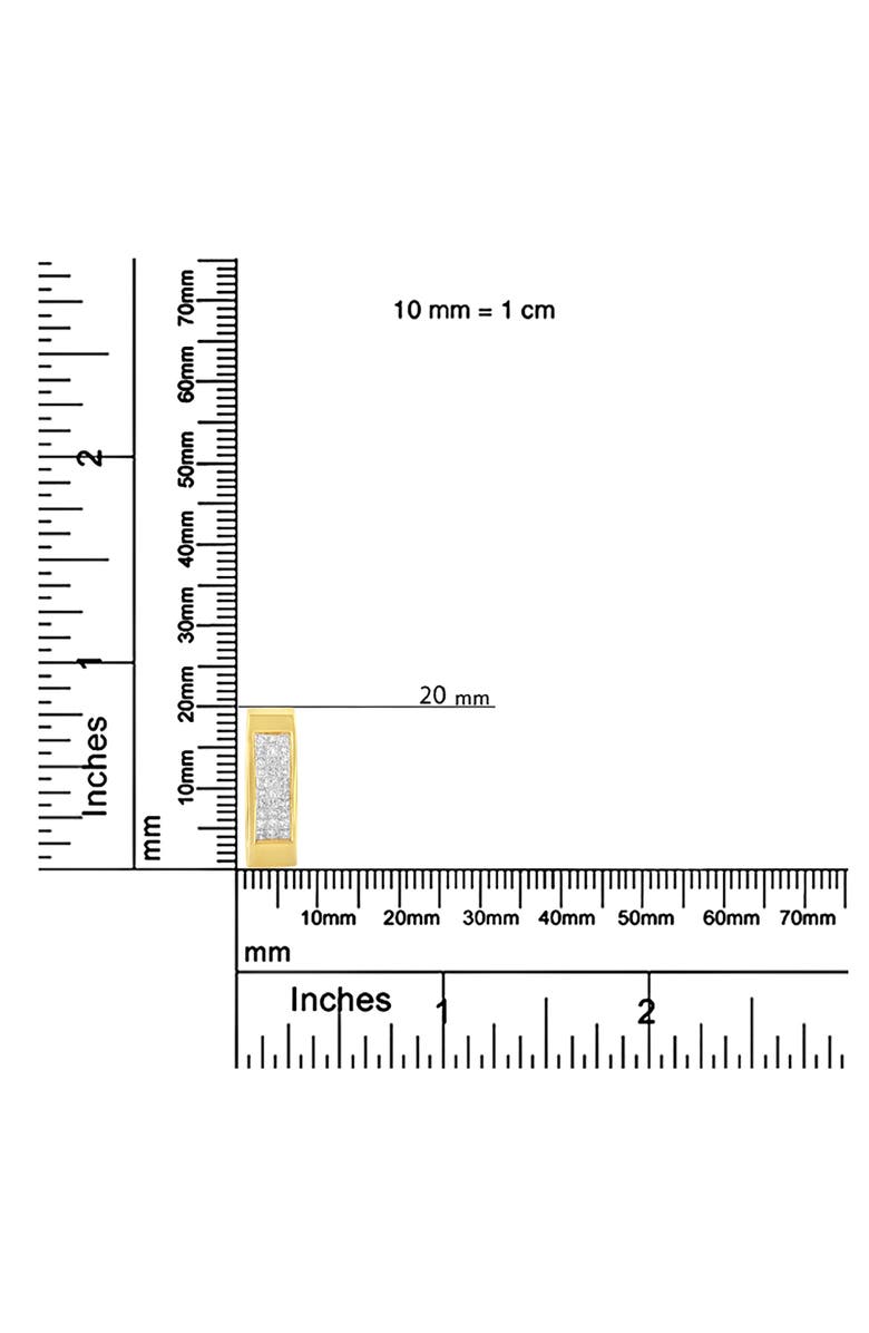 Haus of Brilliance 14K Gold 1/2 Cttw Princess Cut Diamond Vertical Bar Block Pendant 18" Necklace, Alternate, color, Yellow