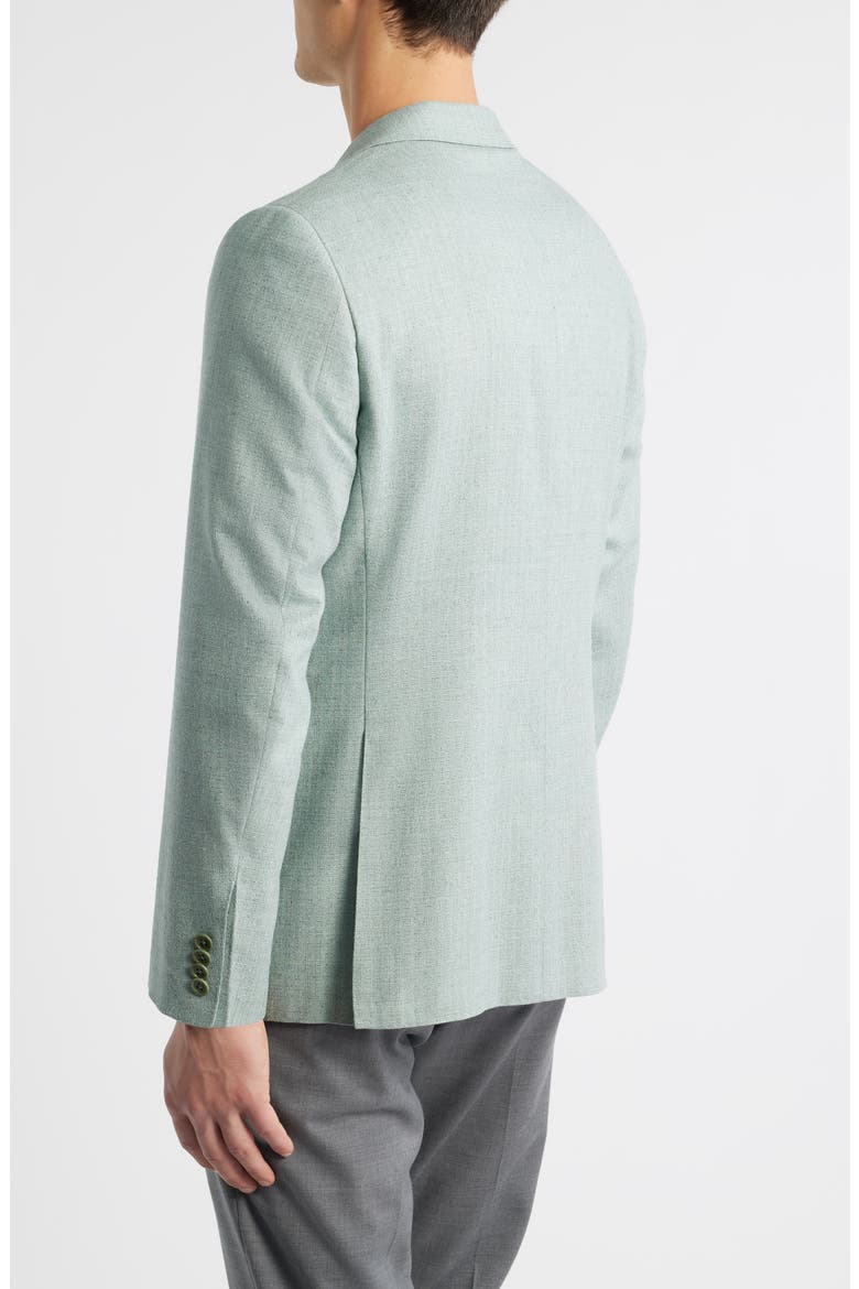 Trim Fit Light Green Check Textured Silk & Wool Sport Coat, Alternate, color, LIGHT GREEN