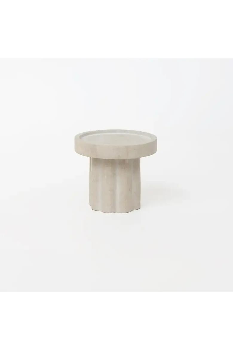 Stone Single Pillar Candle Holder, Main, color, Natural