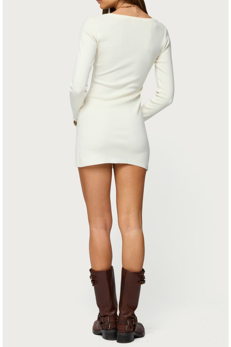 Kaitlyn Long Sleeve Sweater Minidress, Alternate, color, WHITE