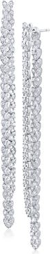 CZ by Kenneth Jay Lane Cubic Zirconia Double Linear Drop Front/Back Earrings