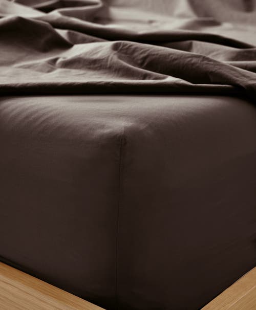 Pact Organic Cool-air Percale Fitted Sheet In Brown