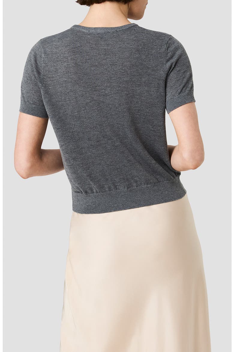 Nola Short Sleeve Sweater, Alternate, color, DARK GREY MEL