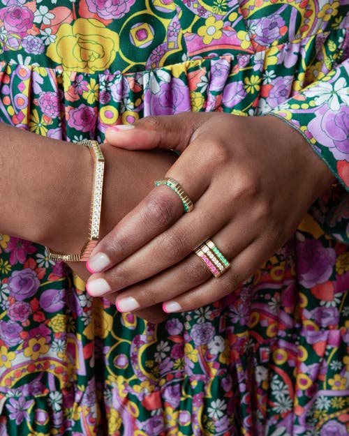 Campbell + Charlotte Spark Octagon Bangle Bracelet In Gold