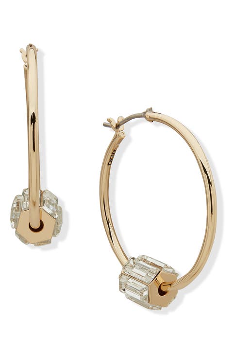 Baguette Rondelle Hoop Earrings
