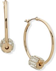 DKNY Baguette Rondelle Hoop Earrings