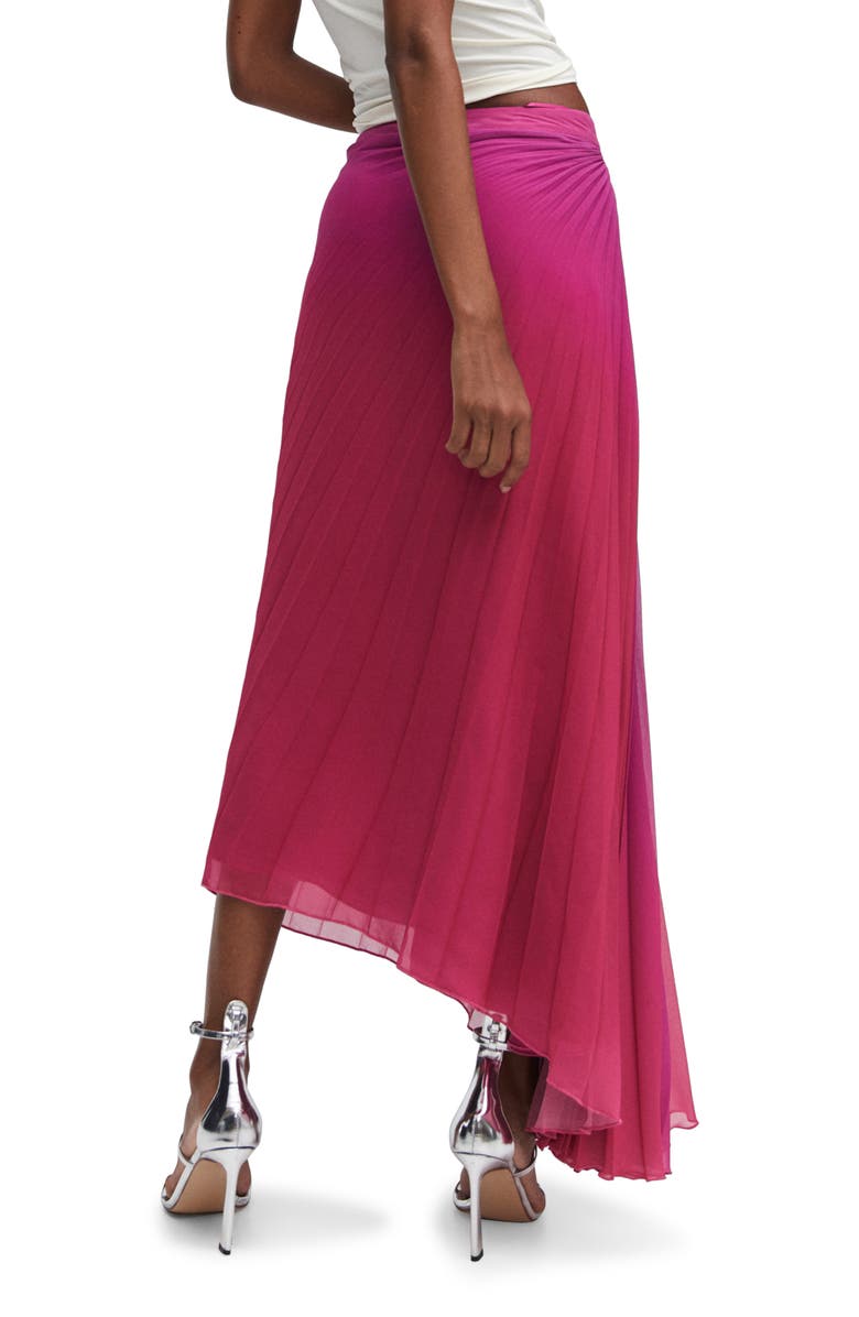 MANGO Ombré Pleated Asymmetric Hem Skirt, Alternate, color, 