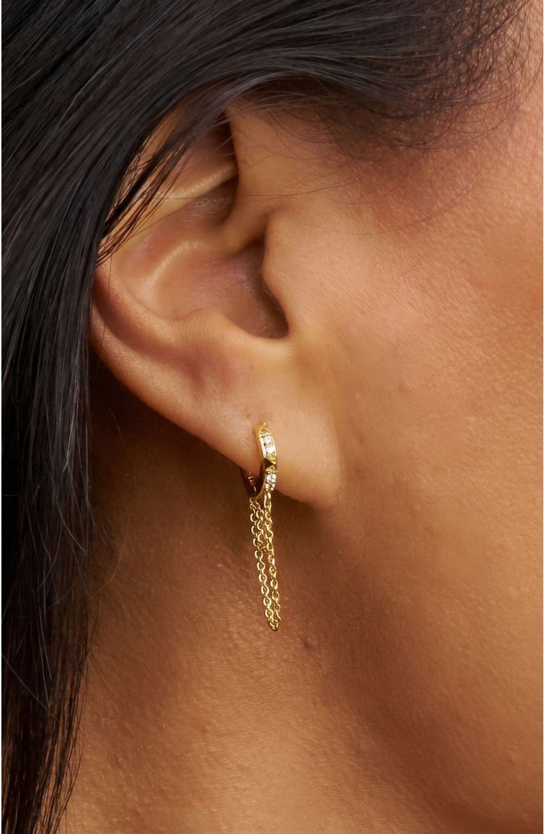 Stella & Dot Charlotte 1/2" Renegade Chain Hoop Earrings, Alternate, color, Gold