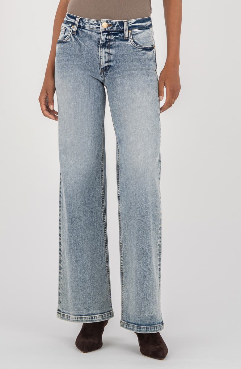 KUT from the Kloth Sienna High Waist Relaxed Straight Leg Jeans, Main, color, Accredited W/Me