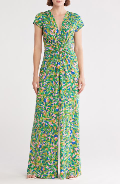 Twist Front Short Sleeve Jumpsuit