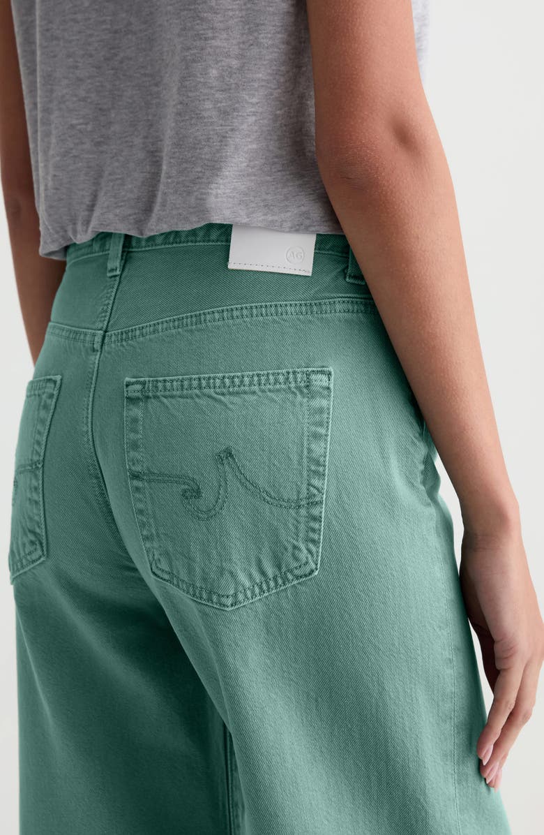 AG Saige Raw Hem Mid Rise Ankle Wide Leg Jeans, Alternate, color, Sulfur Sunwashed Jade