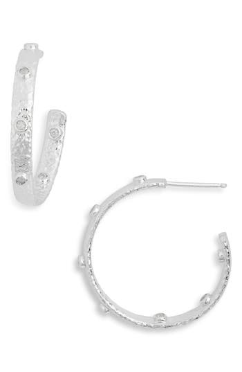 Meshmerise Diamond Hoop Earrings In White Gold