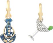 Kurt Geiger London Pavé Lobster & Martini Mismatch Drop Earrings