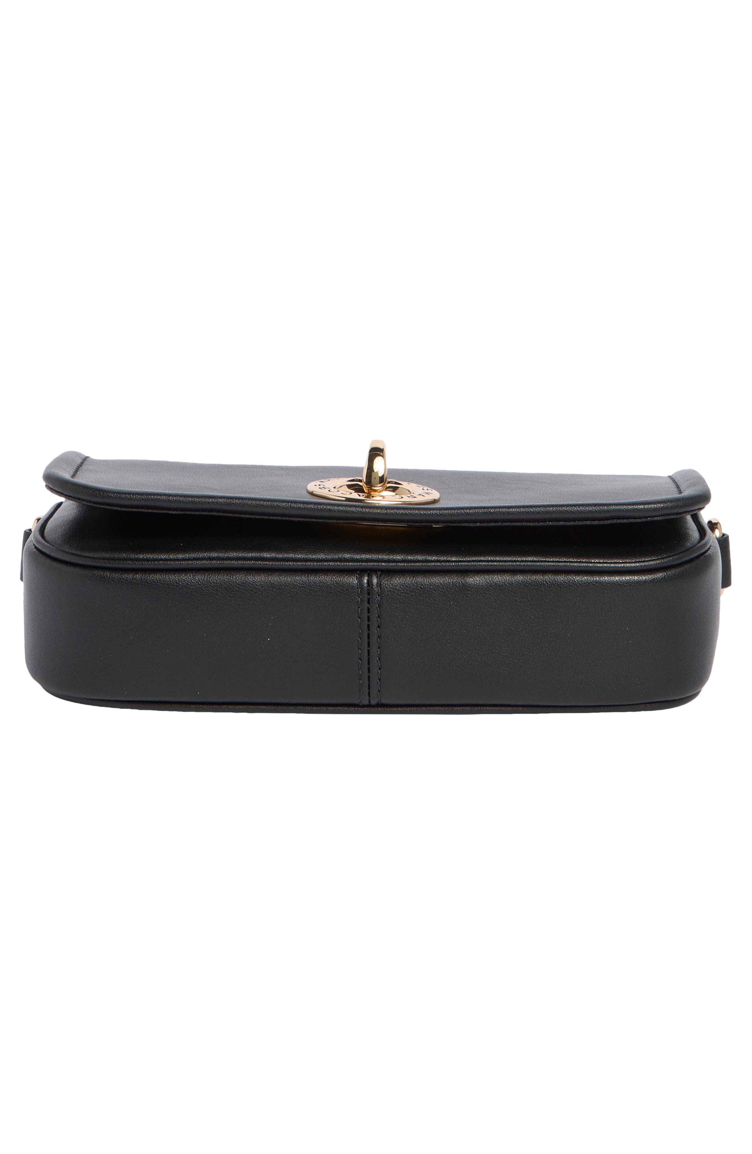 Leather Shoulder Bag, Alternate, color, BLACK