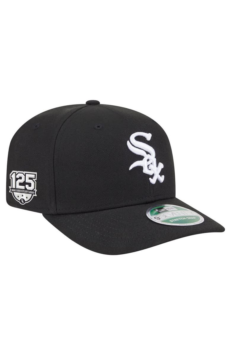 New Era Men's New Era  Black Chicago White Sox 125th Anniversary 9SEVENTY Stretch-Snap Hat, Main, color, 