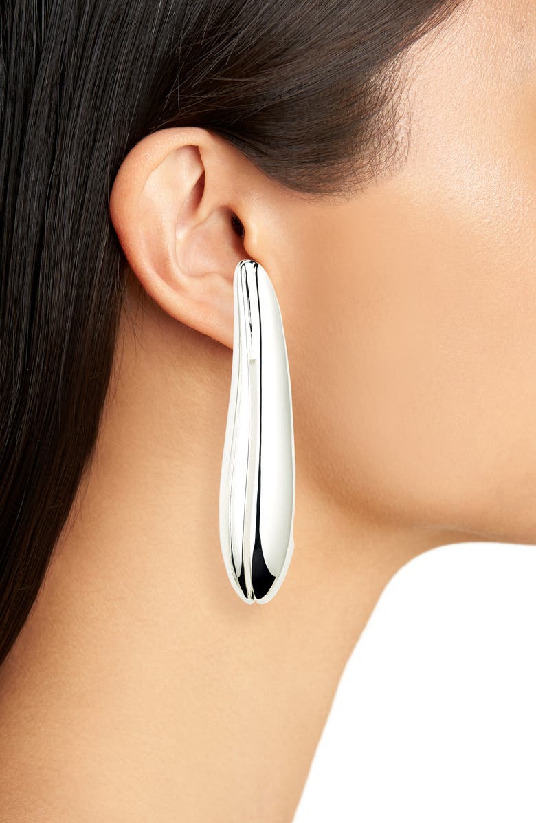 Tory Burch Elongated Wave Drop Clip-On Earrings, Alternate, color,