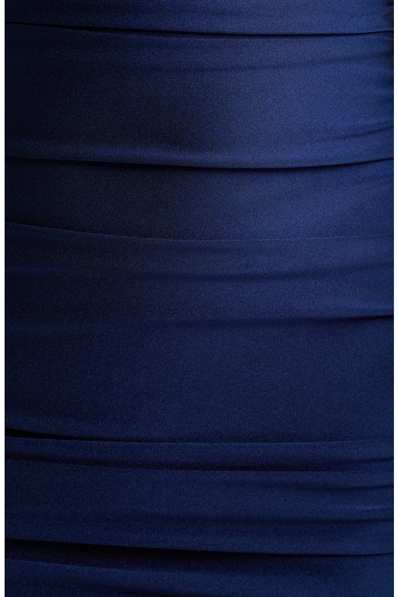 Emma Sateen Strappy Mermaid Gown, Alternate, color, NAVY