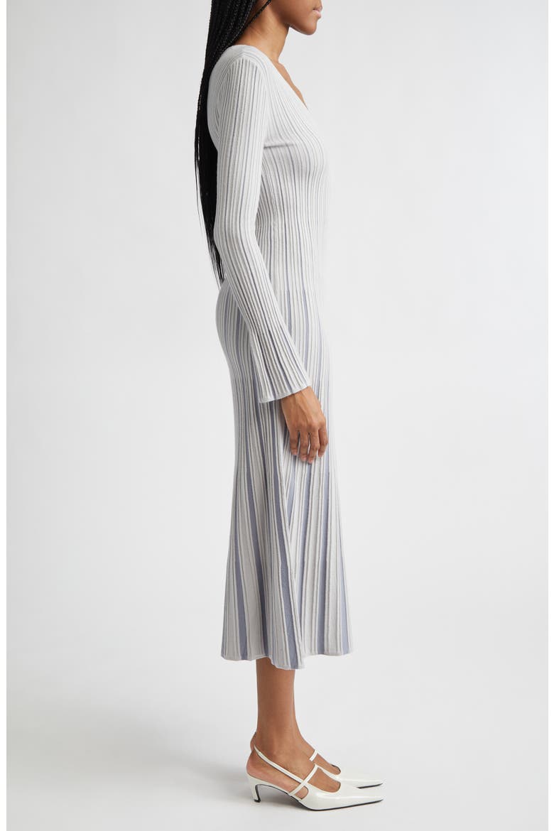 Long Sleeve Rib Sweater Dress, Alternate, color, PEARL
