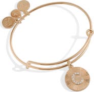 Alex and Ani Pave Starburst Texture Initial Bangle Bracelet