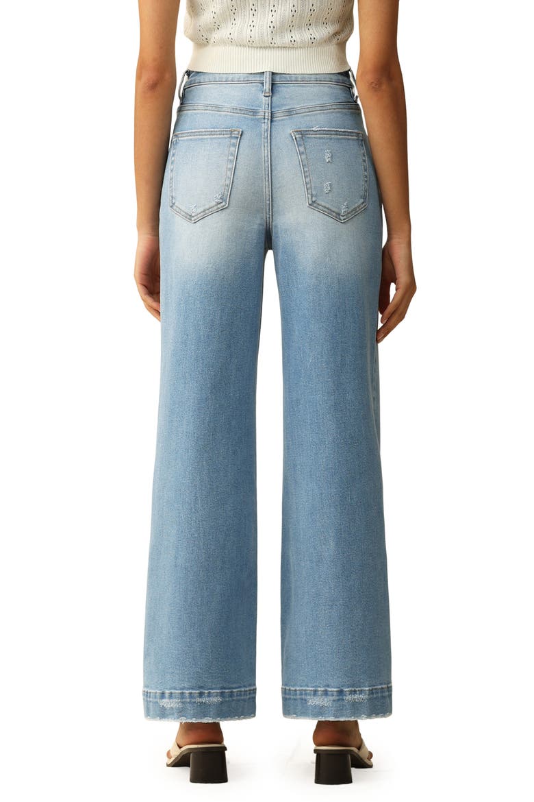 Patch Pocket High Waist Wide Leg Jeans, Alternate, color, LIGHT BLUE