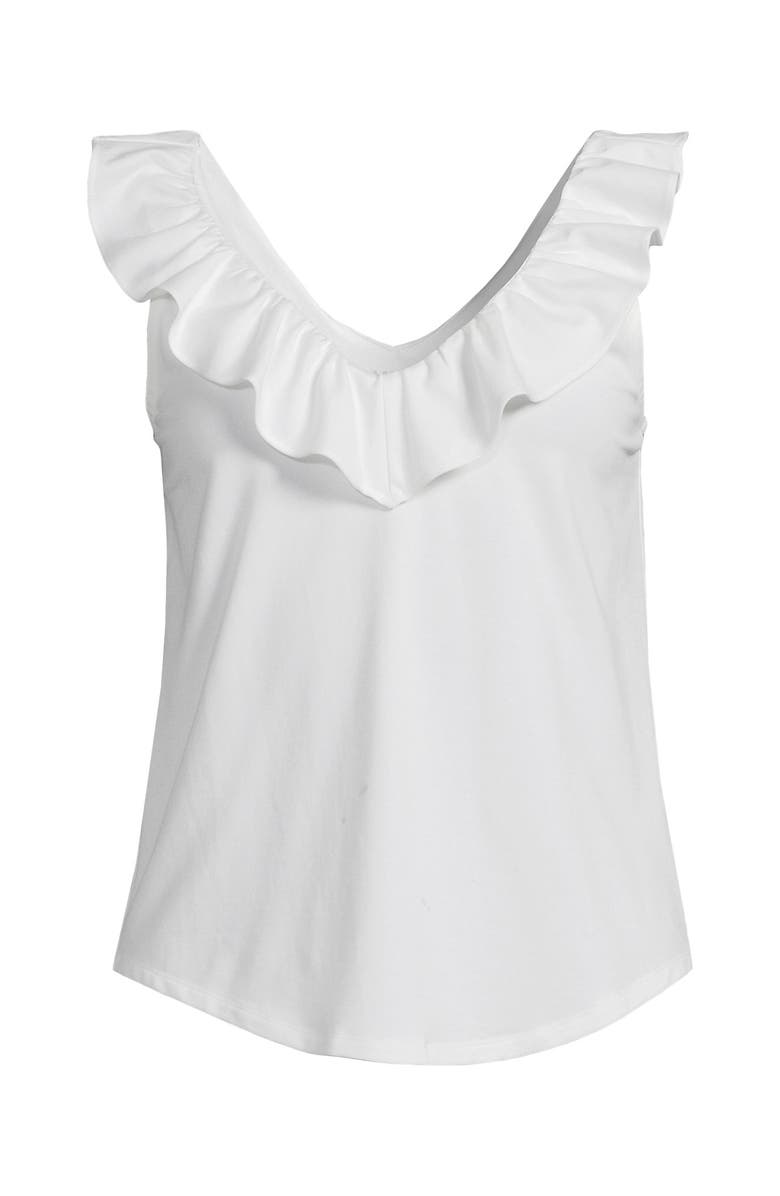 Lands' End Plus Size Lightweight Jersey Tank Top, Alternate, color, White