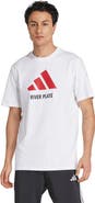 adidas Men's adidas  White Club Atlético River Plate Three-Stripes Wordmark T-Shirt