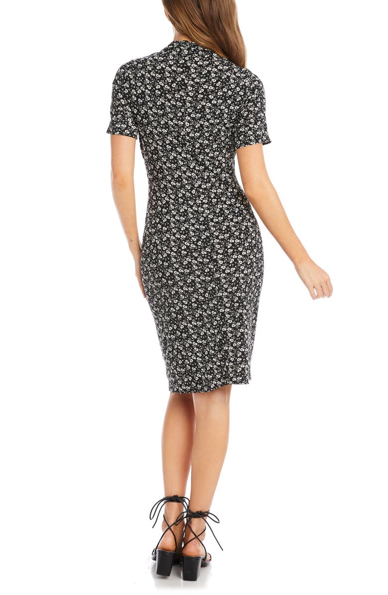 Karen Kane Cascade Floral Print Faux Wrap Dress, Alternate, color,