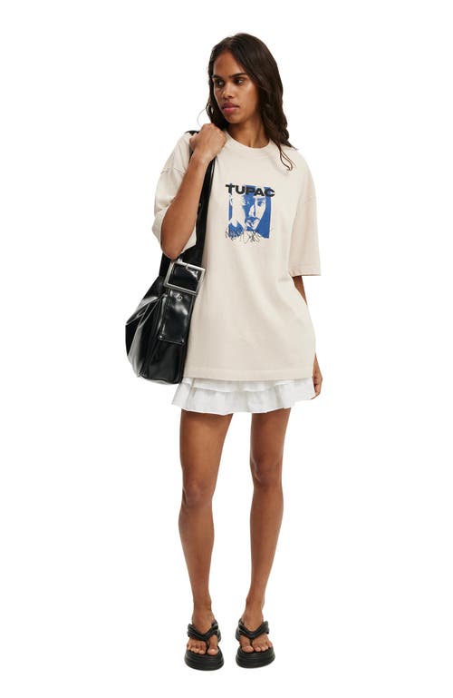Cotton On The Lcn Music Premium Boxy Graphic Tee In Neutral