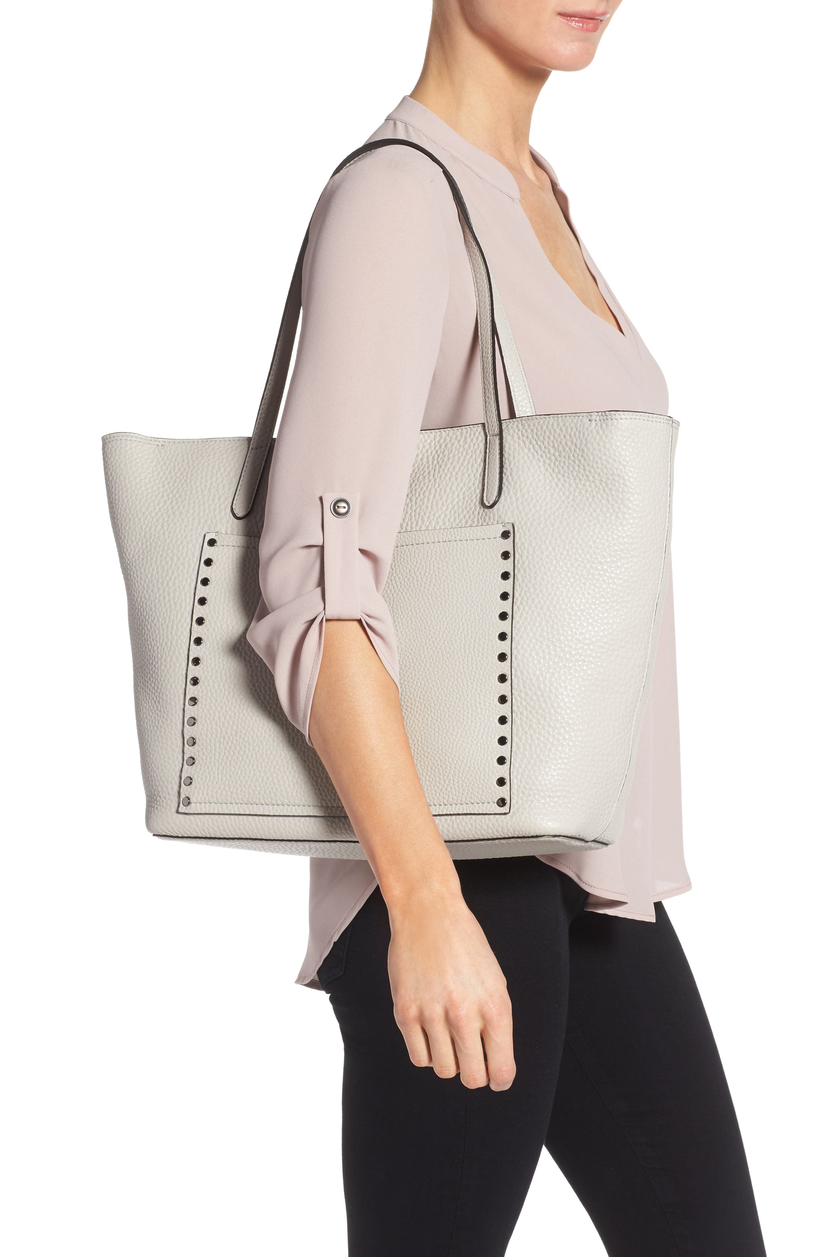 Rebecca Minkoff Unlined Front Pocket Leather Tote, Alternate, color, 