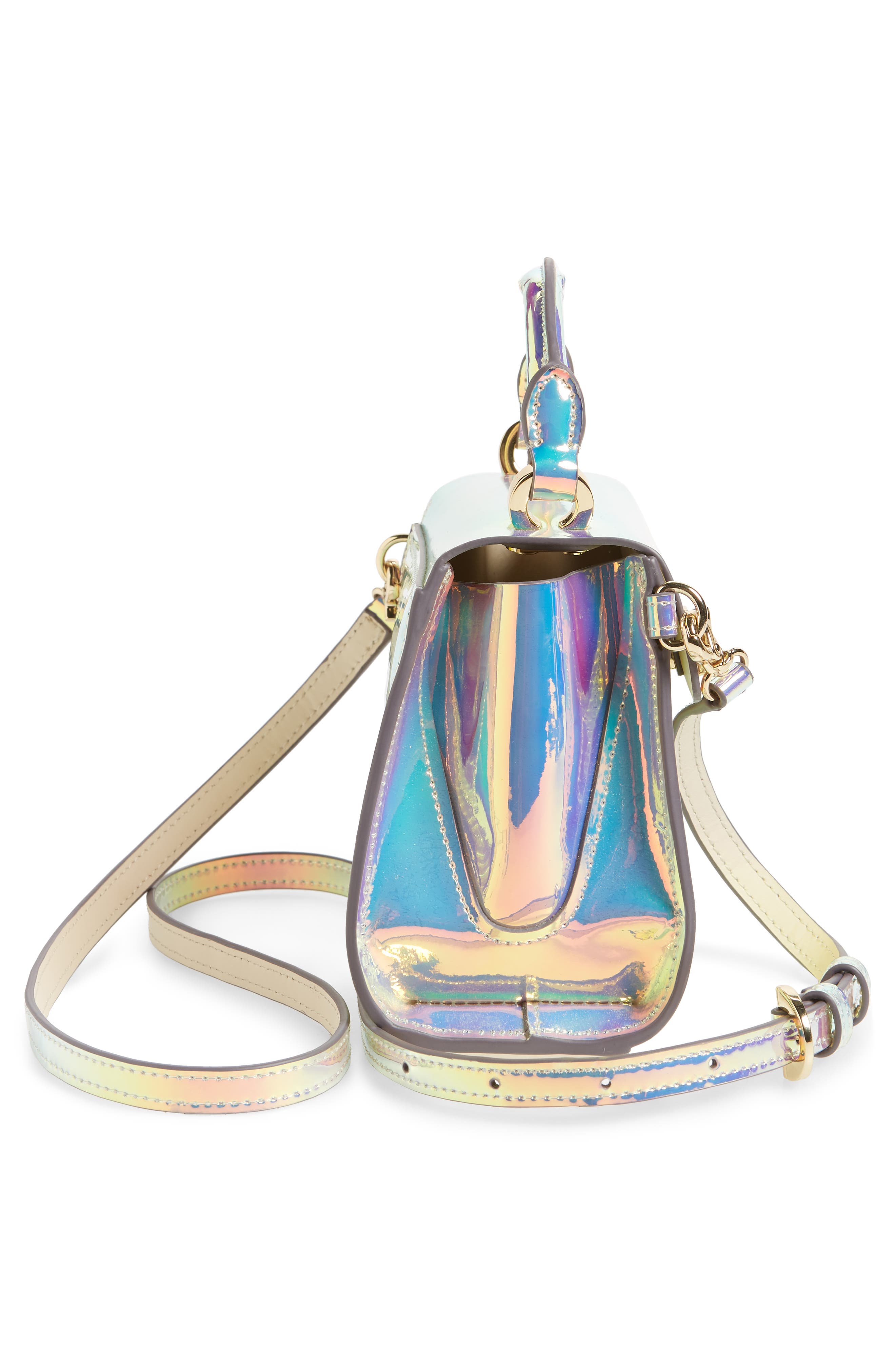 ZAC Zac Posen Eartha Iconic Iridescent Top Handle Mini Satchel, Alternate, color, 