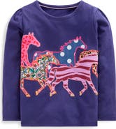 Mini Boden Kids' Puff Sleeve Applique T-Shirt
