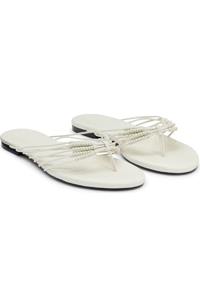 Reformation Jessica Flat Thong Sandal, Main, color, White Leather