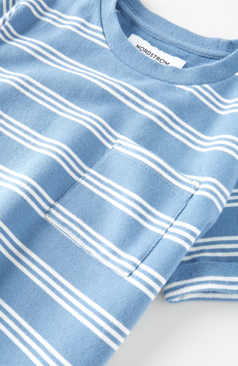 Nordstrom Kids' Stripe Pocket T-Shirt, Alternate, color, Blue Coronet-Ivory Sail Stripe