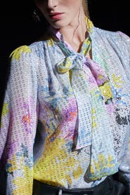 Maison Common Silk Georgette Tie Neck Blouse