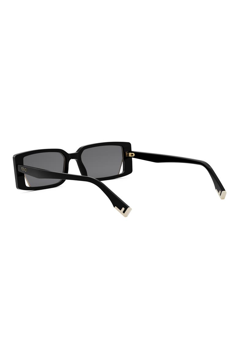 Way 53mm Rectangular Sunglasses, Alternate, color, SHINY BLACK / SMOKE