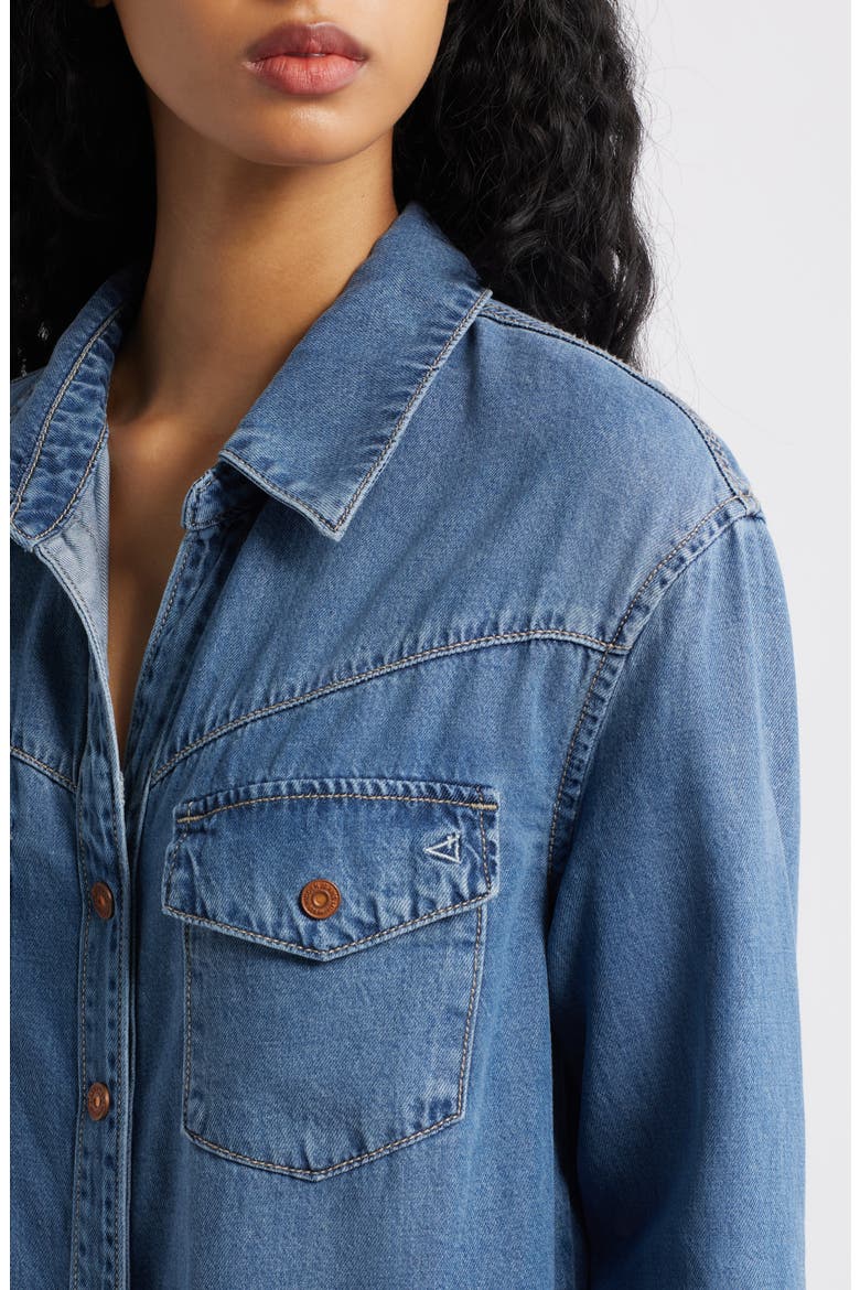 Oversize Long Sleeve Denim Shirtdress, Alternate, color, MEDIUM