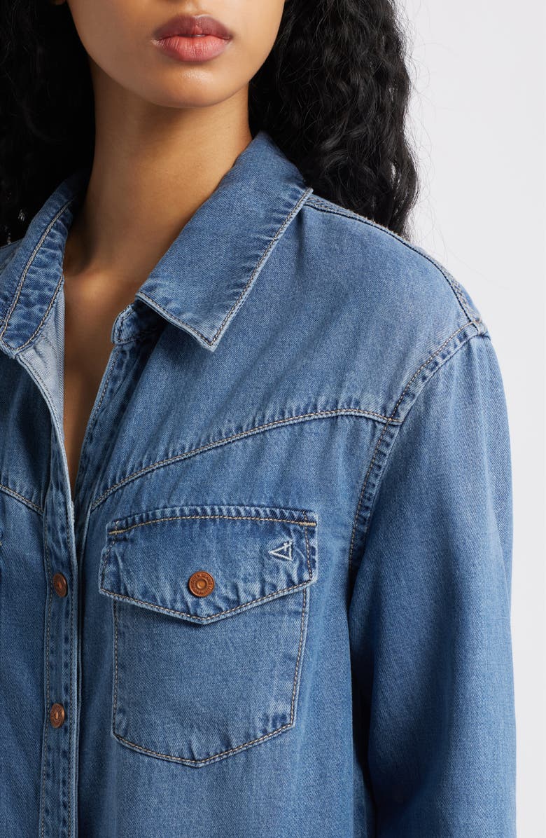HIDDEN JEANS Oversize Long Sleeve Denim Shirtdress, Alternate, color, Medium