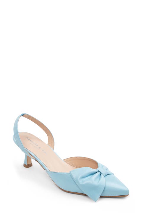 London Bow Pointed Toe Kitten Heel Pump (Women)