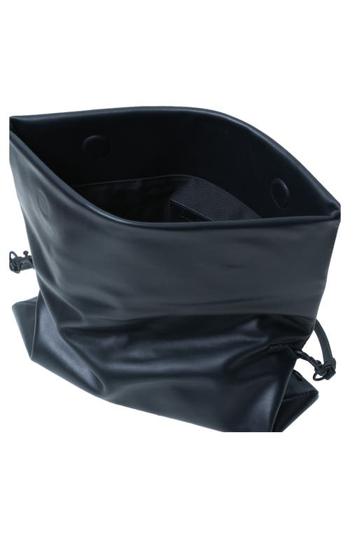 Callista Smooth Leather Foldover Clutch In Black