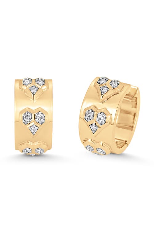 Sara Weinstock Honeycomb Hoop Earrings In Yellow Gold